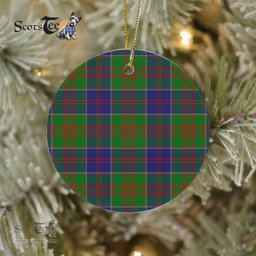 Plaid Christmas Ornaments Scottish Clan Stewart Of Appin Hunting Modern Tartan Ceramic Ornament Plaid Ornaments - Scotstee Shop