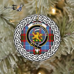 Newton Tartan Ornament,  ceramic ornament, personalized christmas ornaments, christmas tree ornaments, christmas door decorations, Plaid Ornament, Tartan Ceramic Ornament