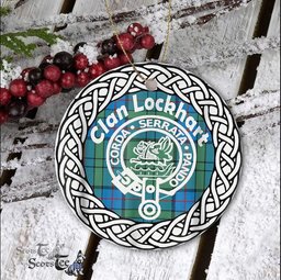 Lockhart Scottish Clan Tartan Crest Badge Old Plaid Ornament Gift. Christmas Tree Ornament Tartan Ornament Great Christmas Ornaments Gift - Scotstee Shop