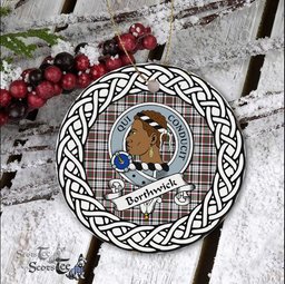 Borthwick Scottish Clan Tartan Crest Badge Plaid Ornament Gift. Christmas Tree Ornament Cleland Clan Tartan Ornament Great Borthwick Ornaments Gift