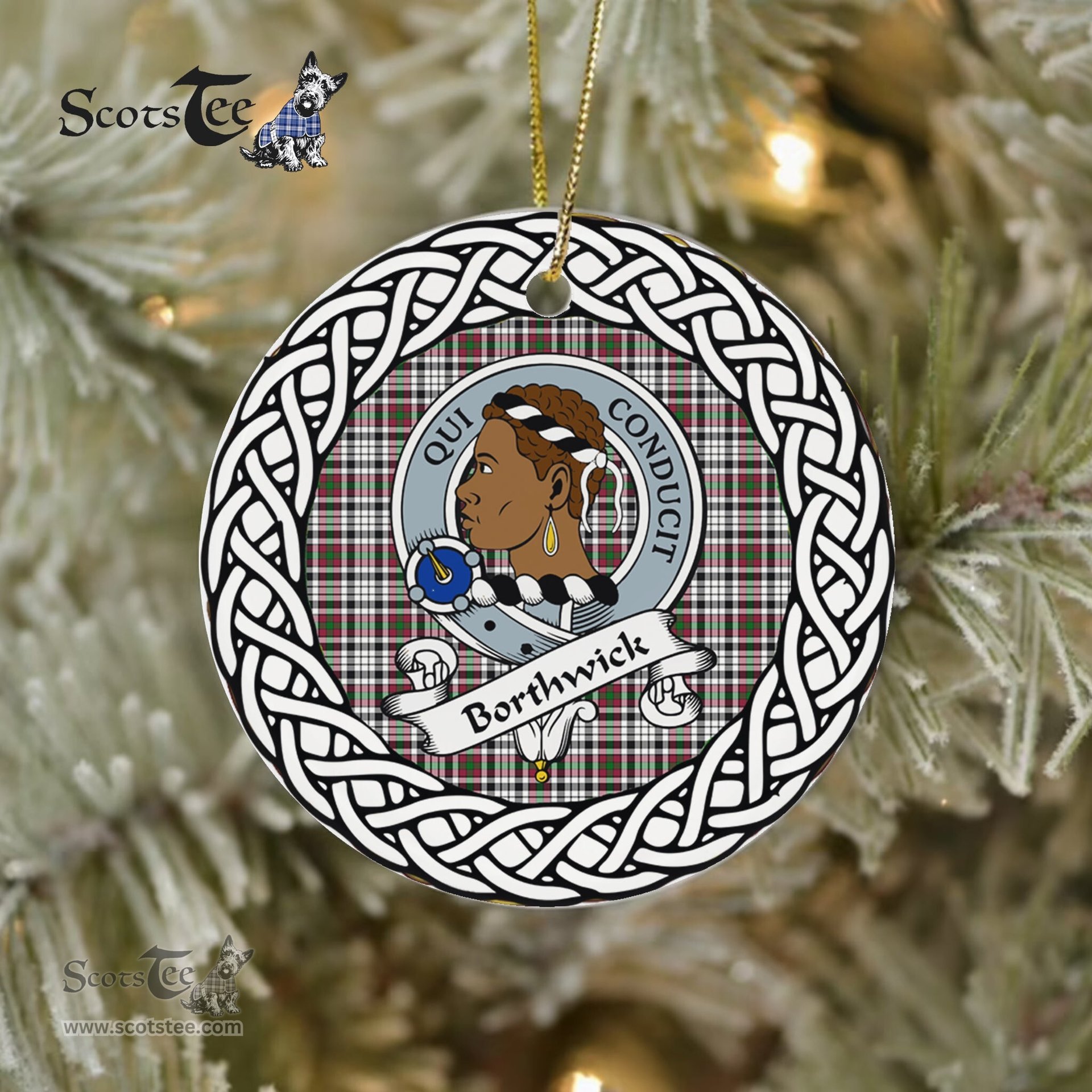 Borthwick Scottish Clan Tartan Crest Badge Plaid Ornament Gift. Christmas Tree Ornament Cleland Clan Tartan Ornament Great Borthwick Ornaments Gift