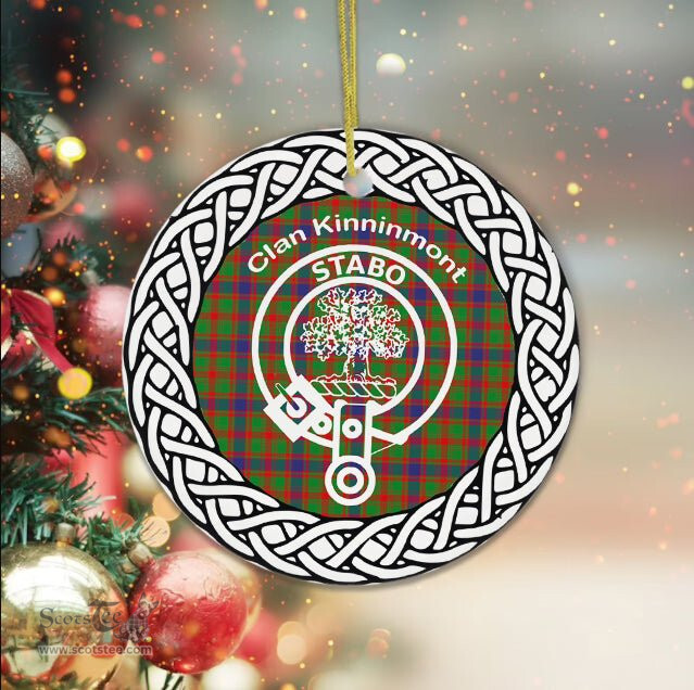 Kinninmont Clan Tartan Crest Badge Plaid Ornament Gift. Christmas Tree Ornament Tartan Ornament Great Christmas Ornaments Gift - Scotstee Shop