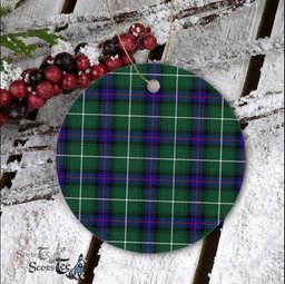 Plaid Christmas Ornaments Scottish Clan MacDonald Of The Isles Hunting Modern Tartan Ceramic Ornament Plaid Ornaments - Scotstee Shop
