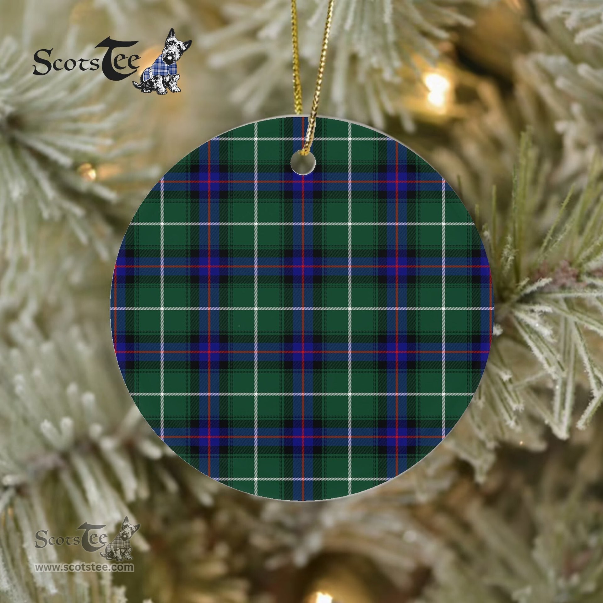 Plaid Christmas Ornaments Scottish Clan MacDonald Of The Isles Hunting Modern Tartan Ceramic Ornament Plaid Ornaments - Scotstee Shop