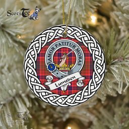 Lumsden Tartan Ornament,  ceramic ornament, personalized christmas ornaments, christmas tree ornaments, christmas door decorations, Plaid Ornament, Tartan Ceramic Ornament