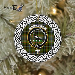 Walkinshaw Tartan Ornament,  ceramic ornament, personalized christmas ornaments, christmas tree ornaments, christmas door decorations, Plaid Ornament, Tartan Ceramic Ornament