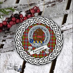 Forrester Tartan Ornament,  ceramic ornament, personalized christmas ornaments, christmas tree ornaments, christmas door decorations, Plaid Ornament, Tartan Ceramic Ornament