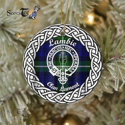 Lambie Tartan Ornament,  ceramic ornament, personalized christmas ornaments, christmas tree ornaments, christmas door decorations, Plaid Ornament, Tartan Ceramic Ornament