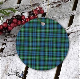 Plaid Christmas Ornaments Scottish Clan Lyon Hunting Tartan Ornament,  ceramic ornament, personalized christmas ornaments, christmas tree ornaments, christmas door decorations, Plaid Ornament, Tartan Ceramic Ornament