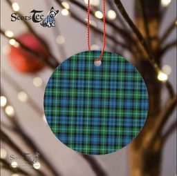 Plaid Christmas Ornaments Scottish Clan Lyon Hunting Tartan Ornament,  ceramic ornament, personalized christmas ornaments, christmas tree ornaments, christmas door decorations, Plaid Ornament, Tartan Ceramic Ornament