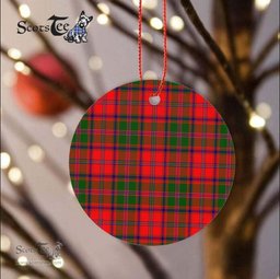 Plaid Christmas Ornaments Scottish Clan Stewart Of Appin Modern Tartan Ceramic Ornament Plaid Ornaments - Scotstee Shop