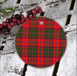 Plaid Christmas Ornaments Scottish Clan Stewart Of Appin Modern Tartan Ceramic Ornament Plaid Ornaments - Scotstee Shop
