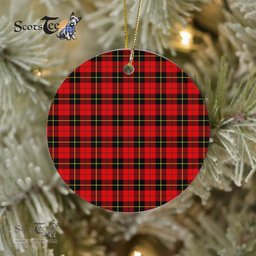 Plaid Christmas Ornaments Scottish Clan Wallace Tartan Ceramic Ornament Plaid Ornaments - Scotstee Shop