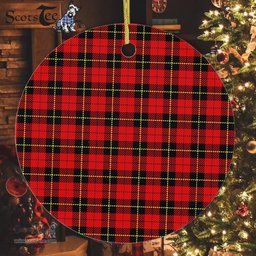Plaid Christmas Ornaments Scottish Clan Wallace Tartan Ceramic Ornament Plaid Ornaments - Scotstee Shop