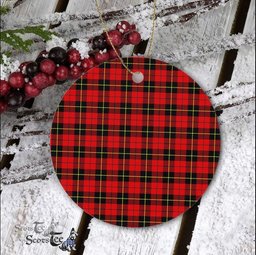 Plaid Christmas Ornaments Scottish Clan Wallace Tartan Ceramic Ornament Plaid Ornaments - Scotstee Shop