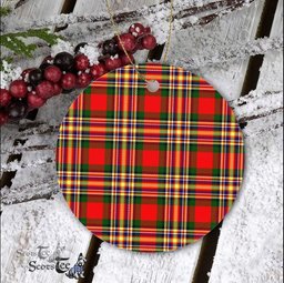 Plaid Christmas Ornaments Scottish Clan MacGill Tartan Ceramic Ornament Plaid Ornaments - Scotstee Shop