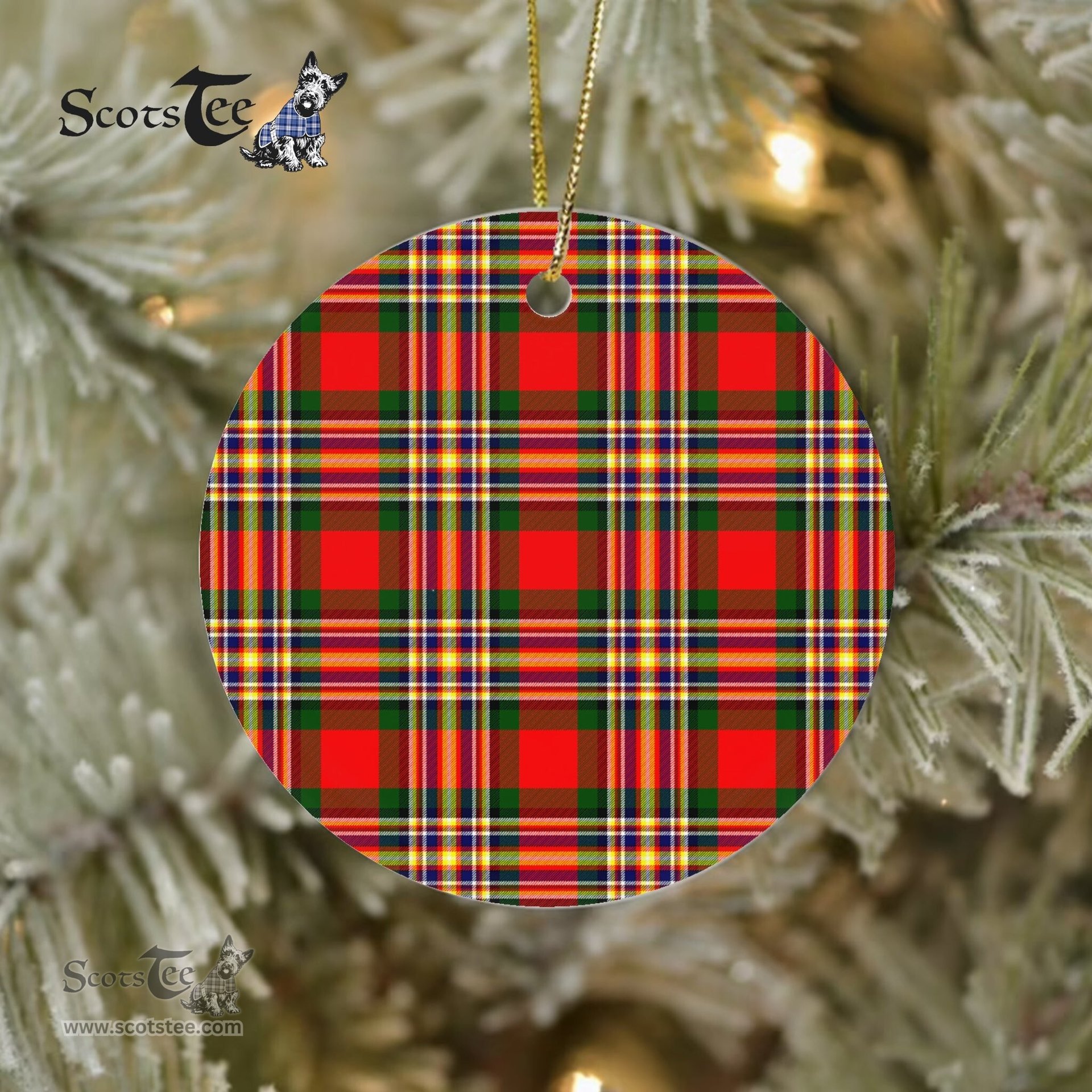 Plaid Christmas Ornaments Scottish Clan MacGill Tartan Ceramic Ornament Plaid Ornaments - Scotstee Shop
