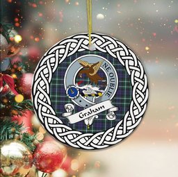 Graham Tartan Ornament,  ceramic ornament, personalized christmas ornaments, christmas tree ornaments, christmas door decorations, Plaid Ornament, Tartan Ceramic Ornament