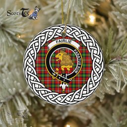 Fairlie Tartan Ornament,  ceramic ornament, personalized christmas ornaments, christmas tree ornaments, christmas door decorations, Plaid Ornament, Tartan Ceramic Ornament