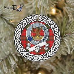 Hay Tartan Ornament,  ceramic ornament, personalized christmas ornaments, christmas tree ornaments, christmas door decorations, Plaid Ornament, Tartan Ceramic Ornament