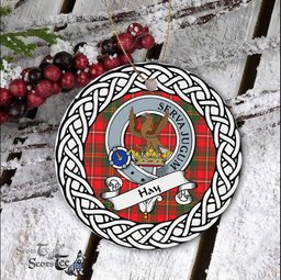 Hay Tartan Ornament,  ceramic ornament, personalized christmas ornaments, christmas tree ornaments, christmas door decorations, Plaid Ornament, Tartan Ceramic Ornament