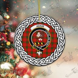 Adair Scottish Clan Tartan Crest Badge Plaid Ornament Gift. Christmas Tree Ornament Adair Clan Tartan Ornament,  ceramic ornament, personalized christmas ornaments, christmas tree ornaments, christmas door decorations, Plaid Ornament, Tartan Ceramic Ornament