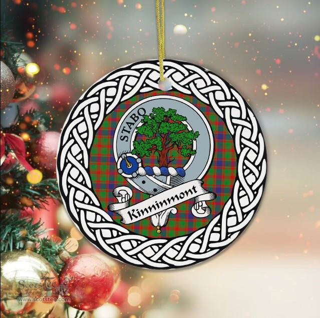 Kinninmont Tartan Ornament,  ceramic ornament, personalized christmas ornaments, christmas tree ornaments, christmas door decorations, Plaid Ornament, Tartan Ceramic Ornament
