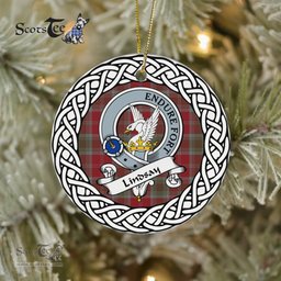 Lindsay Tartan Ornament,  ceramic ornament, personalized christmas ornaments, christmas tree ornaments, christmas door decorations, Plaid Ornament, Tartan Ceramic Ornament