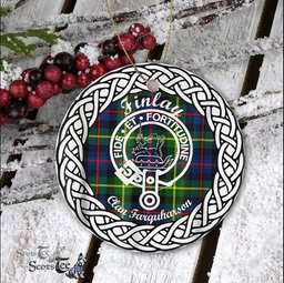 Finlay Tartan Ornament,  ceramic ornament, personalized christmas ornaments, christmas tree ornaments, christmas door decorations, Plaid Ornament, Tartan Ceramic Ornament
