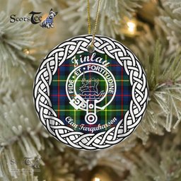 Finlay Tartan Ornament,  ceramic ornament, personalized christmas ornaments, christmas tree ornaments, christmas door decorations, Plaid Ornament, Tartan Ceramic Ornament