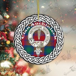 Auchinleck Scottish Clan Tartan Crest Badge Plaid Ornament Gift. Christmas Tree Ornament Auchinleck Clan Tartan Ornament,  ceramic ornament, personalized christmas ornaments, christmas tree ornaments, christmas door decorations, Plaid Ornament, Tartan Ceramic Ornament