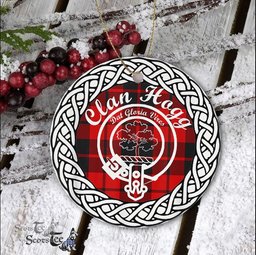Hogg Tartan Ornament,  ceramic ornament, personalized christmas ornaments, christmas tree ornaments, christmas door decorations, Plaid Ornament, Tartan Ceramic Ornament