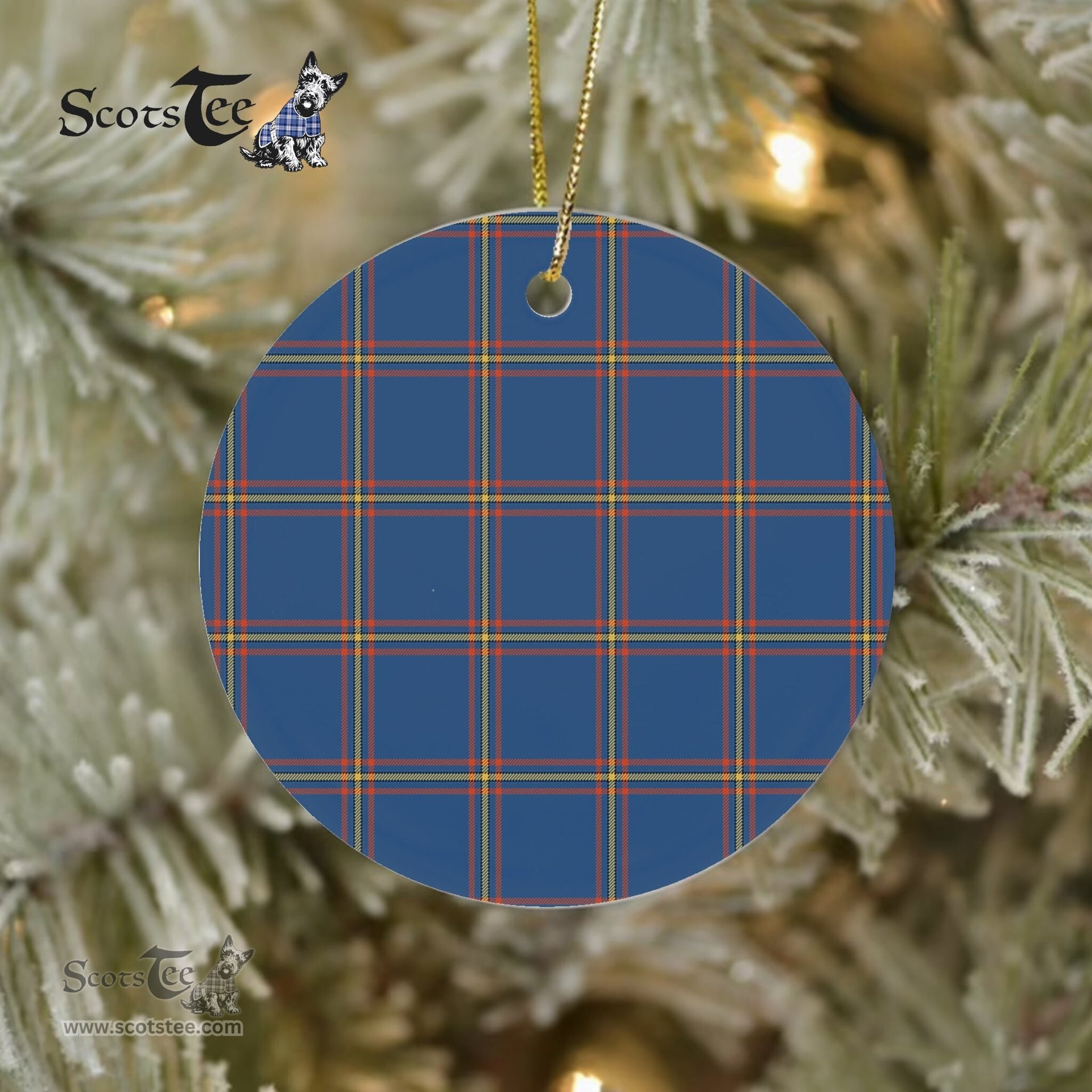 Plaid Christmas Ornaments Scottish Clan MacLaine Of Loch Buie Hunting Ancient Tartan Ceramic Ornament Plaid Ornaments - Scotstee Shop