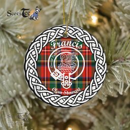 Francis Tartan Ornament,  ceramic ornament, personalized christmas ornaments, christmas tree ornaments, christmas door decorations, Plaid Ornament, Tartan Ceramic Ornament