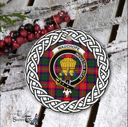 Wauchope Tartan Ornament,  ceramic ornament, personalized christmas ornaments, christmas tree ornaments, christmas door decorations, Plaid Ornament, Tartan Ceramic Ornament