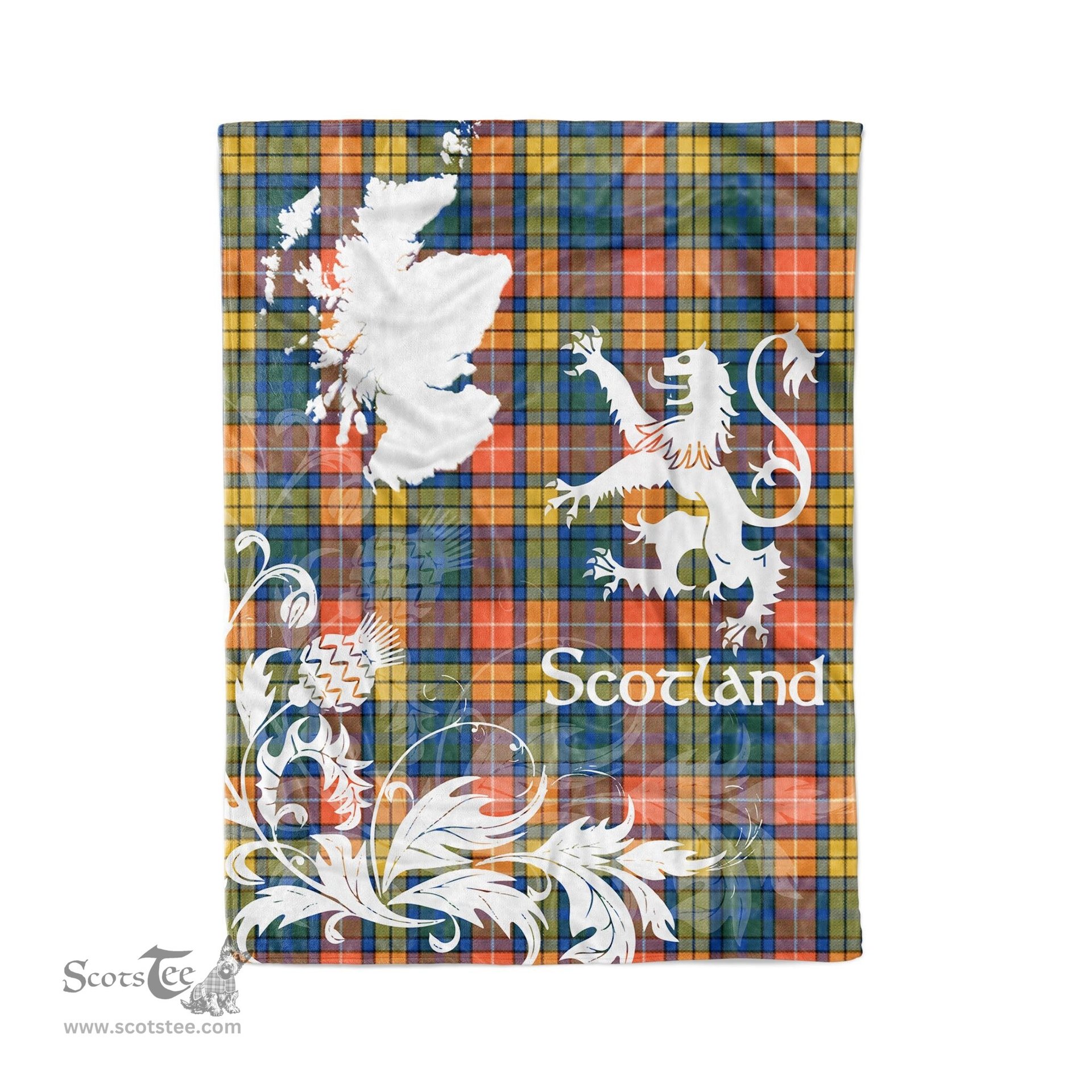 Fleece Blanket - Tartan Blanket Thistle and Lion Scottish Clan Buchanan Ancient Plaid Blanket, tartan blanket, plaid blanket, red plaid blanket, buffalo plaid blanket, green plaid blanket, plaid fleece blanket, blue plaid blanket, red tartan blanket, tartan plaid blanket, tartan plaid blanket, black and white plaid blanket, christmas plaid blanket, orange plaid blanket, tartan plaid throw blanket, pink plaid blanket, brown plaid blanket, buffalo check blanket