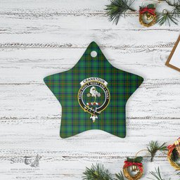 Scotstee Shop - Scotstee Shop Ornament The Cranstoun Clan Tartan Crest Star Ceramic Ornament Christmas Gift