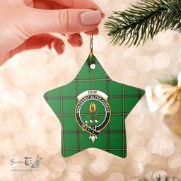 Scotstee Shop - Scotstee Shop Ornament The Don Tribe-of-Mar Clan Tartan Crest Star Ceramic Ornament Christmas Gift