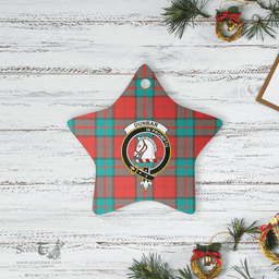 Scotstee Shop - Scotstee Shop Ornament The Dunbar Ancient Clan Tartan Crest Star Ceramic Ornament Christmas Gift