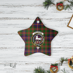 Scotstee Shop - Scotstee Shop Ornament The Cochrane Modern Clan Tartan Crest Star Ceramic Ornament Christmas Gift