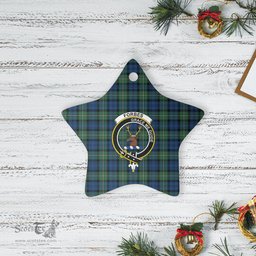 Scotstee Shop - Scotstee Shop Ornament The Forbes Ancient Clan Tartan Crest Star Ceramic Ornament Christmas Gift
