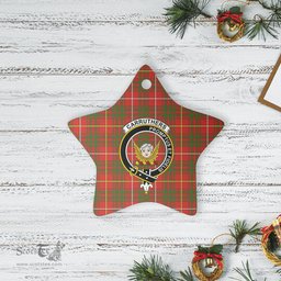 Scotstee Shop - Scotstee Shop Ornament The Carruthers Clan Tartan Crest Star Ceramic Ornament Christmas Gift