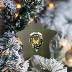Scotstee Shop - Scotstee Shop Ornament The Durie Clan Tartan Crest Star Ceramic Ornament Christmas Gift
