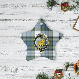 Scotstee Shop - Scotstee Shop Ornament The Campbell Dress Ancient Clan Tartan Crest Star Ceramic Ornament Christmas Gift