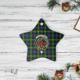 Scotstee Shop - Scotstee Shop Ornament The Farquharson Modern Clan Tartan Crest Star Ceramic Ornament Christmas Gift