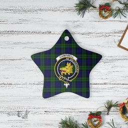 Scotstee Shop - Scotstee Shop Ornament The Campbell Modern Clan Tartan Crest Star Ceramic Ornament Christmas Gift