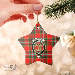 Scotstee Shop - Scotstee Shop Ornament The Drummond of Perth Clan Tartan Crest Star Ceramic Ornament Christmas Gift