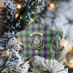 Scotstee Shop - Scotstee Shop Ornament The Dalrymple Clan Tartan Crest Star Ceramic Ornament Christmas Gift