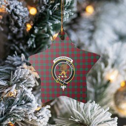 Scotstee Shop - Scotstee Shop Ornament The Fotheringham Clan Tartan Crest Star Ceramic Ornament Christmas Gift
