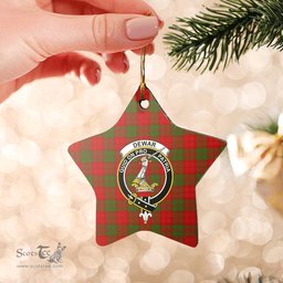 Scotstee Shop - Scotstee Shop Ornament The Dewar Clan Tartan Crest Star Ceramic Ornament Christmas Gift